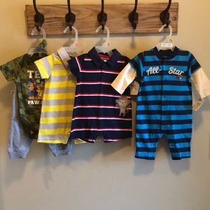 NEW Carter’s onesies 0-3M, Paw Patrol 3-6M outfit
